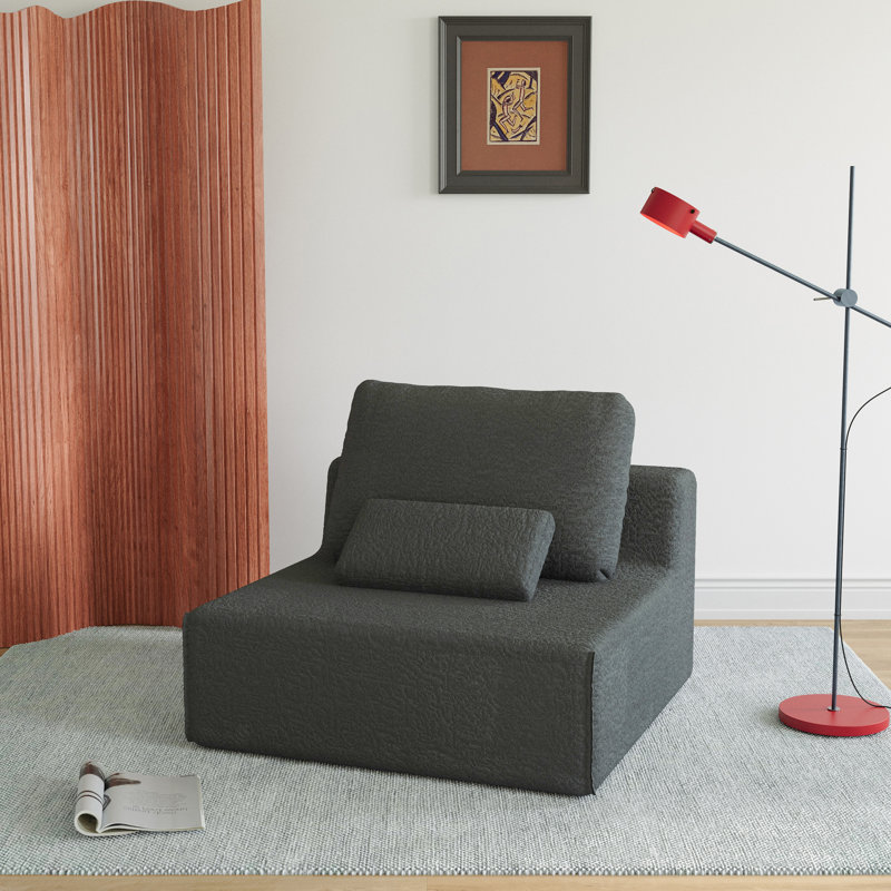 One-seat sofa,Luxury Boucle Floor Couch,Convertible Compressed Couch,Spacious Foam-Filled Sofa for Living Room, Free Combination(Only 1 seat)