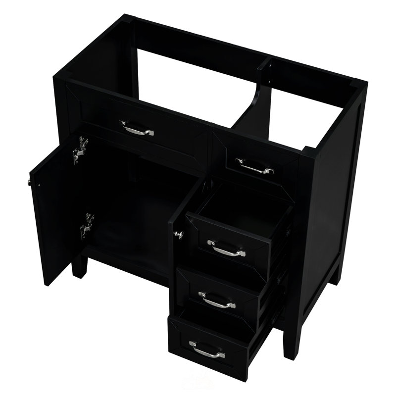 Base de meuble-lavabo simple 35,5 Denholme seulement, Noir