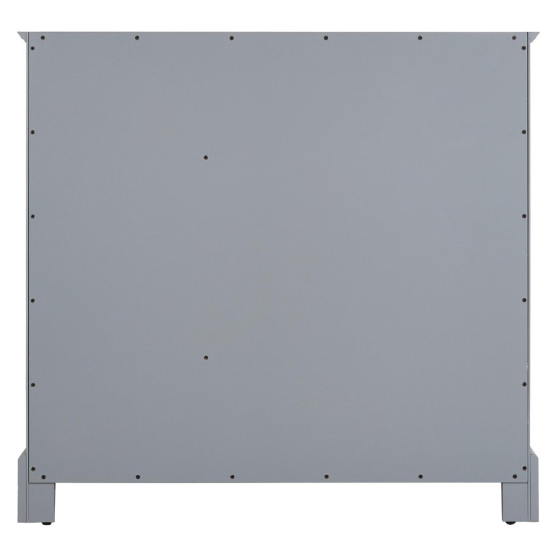 Quen 36" Freestanding Single Basin Vanity Set with Cabinet, Vanity Top, and Oval Undermount Sink, Brushed Nickel, Gray