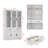 White 2-Drawer Bookcase With Glass Doors-869916057