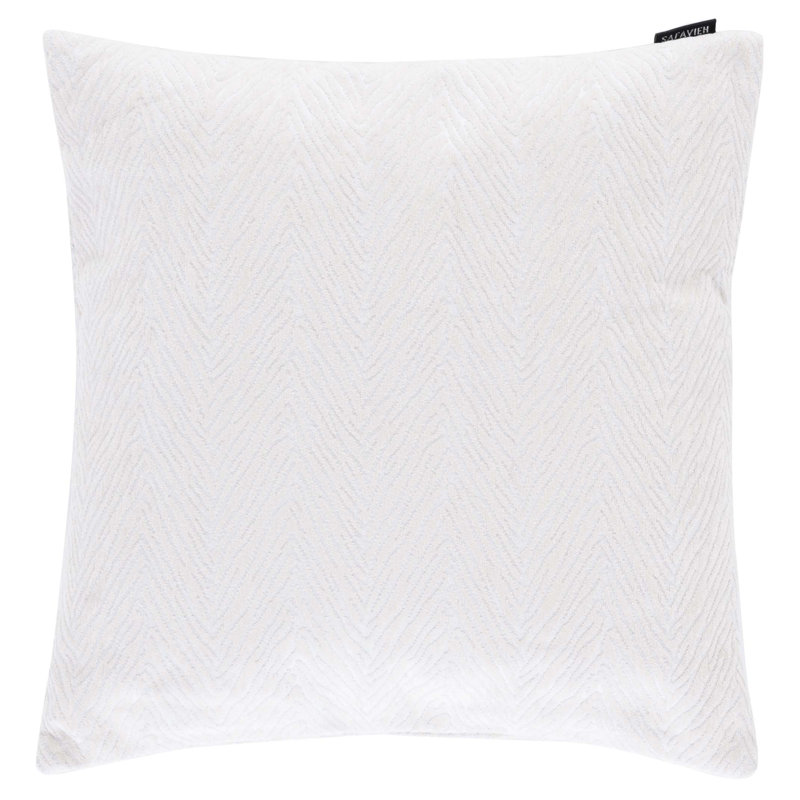 Ivory Chevron Pattern Square Throw Pillow 18" x 18"