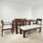 6 - Piece Patio Dining Table Set With Bench, Long Dining Table With Umbrella Hole, Solid Wood, Cushioned Armchairs, Modern Farmhouse, Outdoor Use-52286104