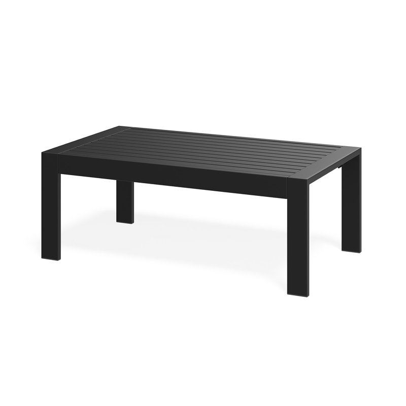 Table basse d'extérieur pour terrasse, Noir, noir, noir, noir