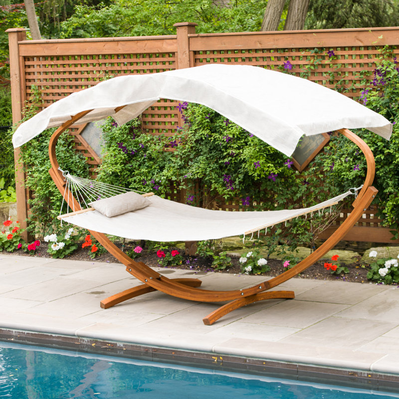 Hamac en polyester enduit de PVC avec support