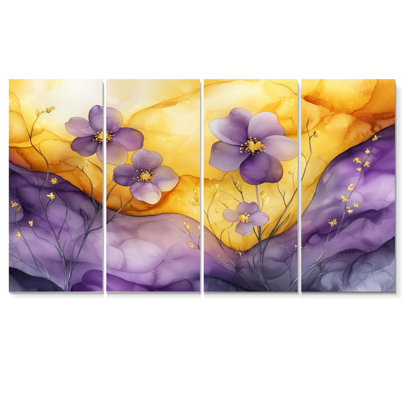 Glenmeadow - art mural fleur de pommier - décoration murale traditionnelle, H 32 po x l 64 po, 4