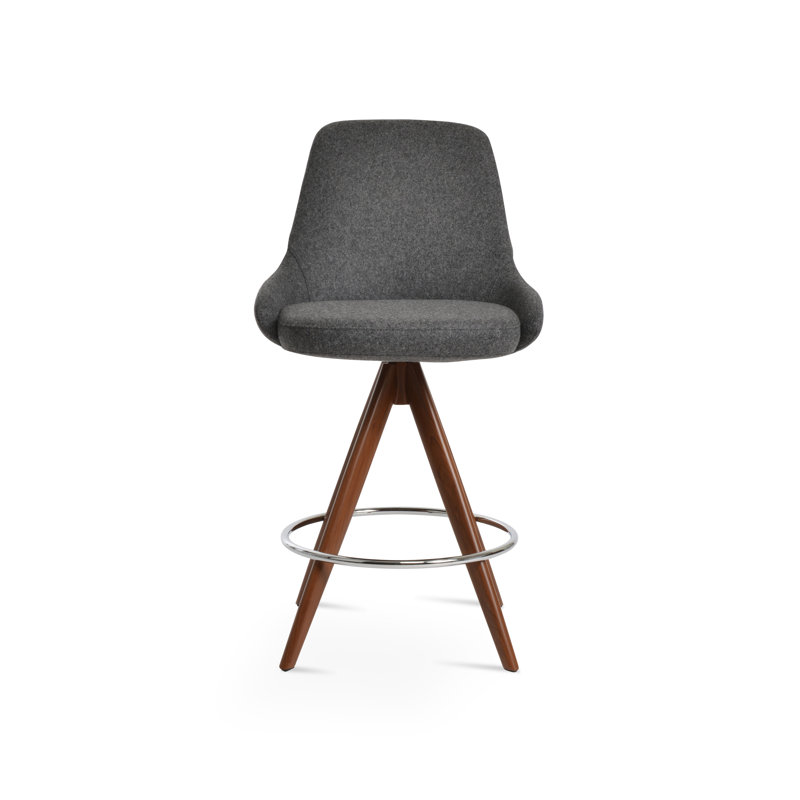 Tabouret de bar et de comptoir Gazel Pyramid, Tabouret de bar (siège d'une hauteur de 29,5 po), Noir, Brun