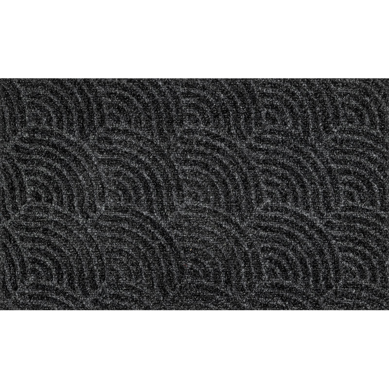 Non-Slip Geometric Doormat, Black