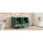 Ensemble de meuble-lavabo 48 po avec lavabo en céramique, meuble Storae autoportant moderne avec poignées argentées, portes à fermeture douce