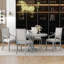 Ensemble de salle à manger extensible 5 pièces Trexm Retro Table ronde et 4 chaises pour la salle à manger de cuisine (chêne gris antique)-1533822827-1533822828-1533822830