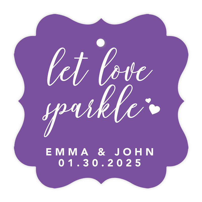 Cadre personnalisé sur mesure Let Love Sparkle, Mauve