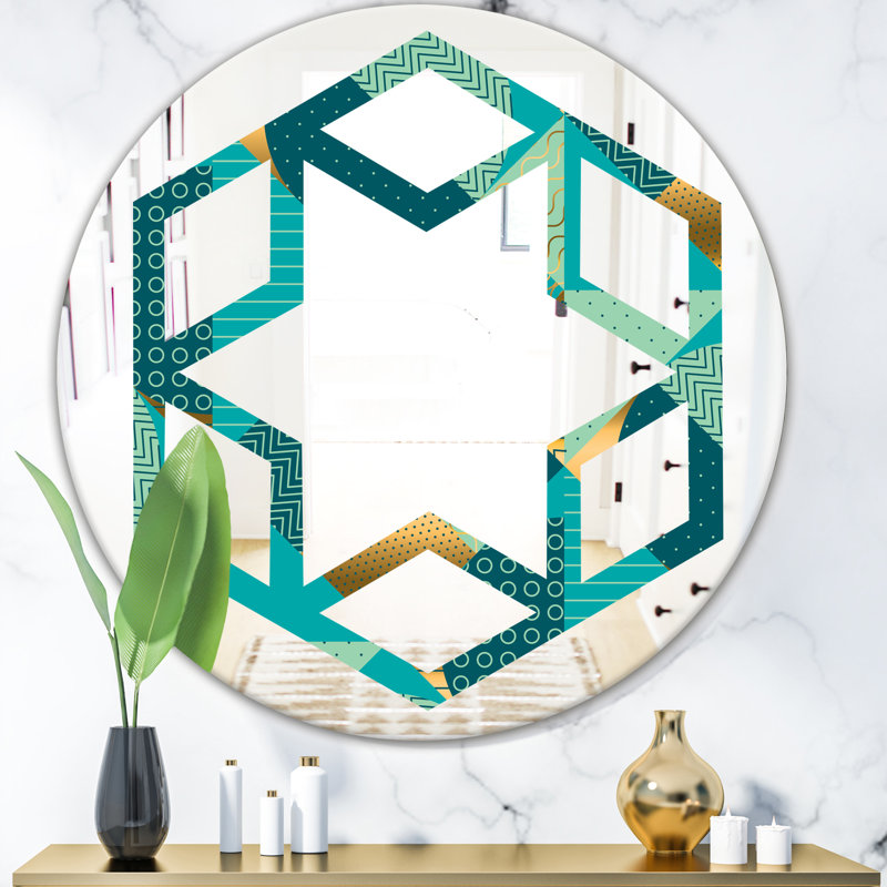 Miroir mural Hexagon Star Dynamics II Eclectic, H 23,6 po x l 23,6 po
