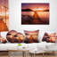 Coussin lombaire à coucher de soleil sur mer seascape