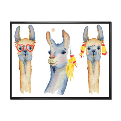 Dessin de mignon lama mignon I - reproduction sur toile