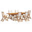 6 - Person Acacia Patio Dining Set with Extendable Rectangular Table-1634543883-1634543878