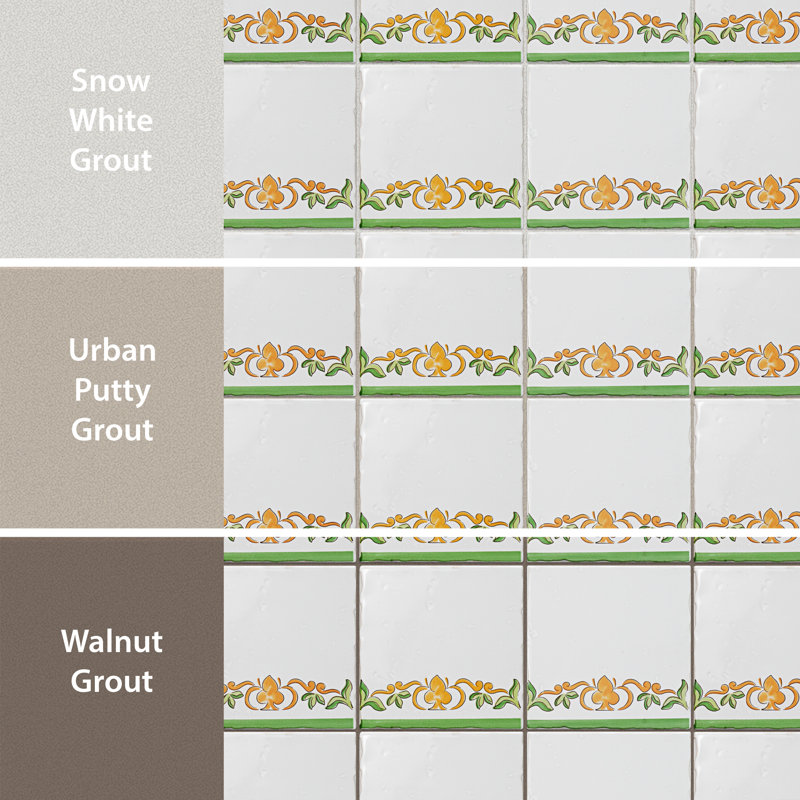 Novecento Tira Paterna 5.13" x 5.13" Ceramic Decorative Accent Tile in Green/Orange