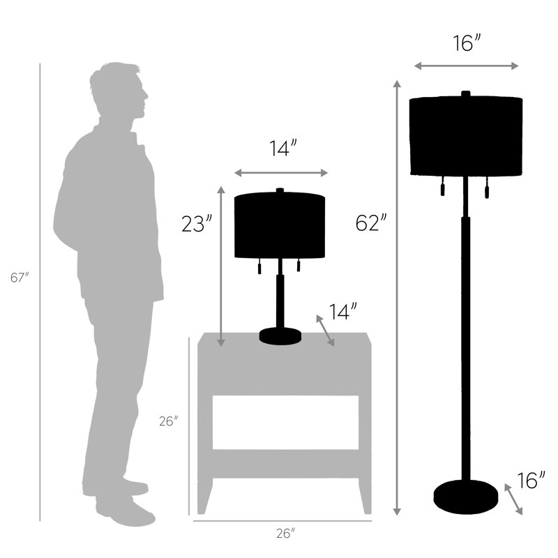 Kenley 62'' Traditional Floor Lamp