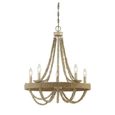 Aanya 5 - Light Dimmable Wagon Wheel Chandelier
