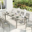 Outsunny Extending Garden Table for 8-10 154/214 x 85 x 75 cm Light Grey