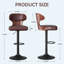 Ensemble de 2 tabourets de bar pivotants réglables de 24,5 à 33,5 po, structure en bois cintré avec similicuir et repose-pieds-1436287317