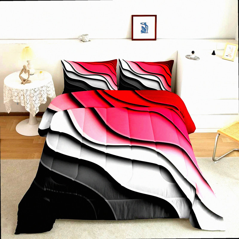 Ocean Breeze Comforter Set - Bedding Collection with Hawaiian Summer Beach Theme Decoratives. Experience the Tropical Sea in your bedroom with this Abstract Ocean Wave design.
