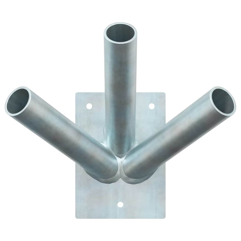 Flag Pole Holder Steel, Silver, 10.5cm W  x 7.5cm D