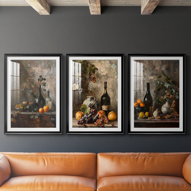 FLORAL Series DCCXII - Impression encadrée sur mesure de qualité supérieure - 3 pièces, 30" H x 63" W