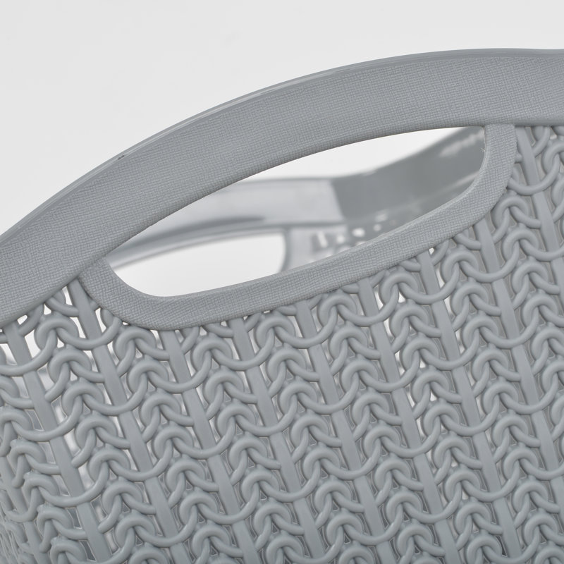 JVL Plastic Decorative Basket, Grey