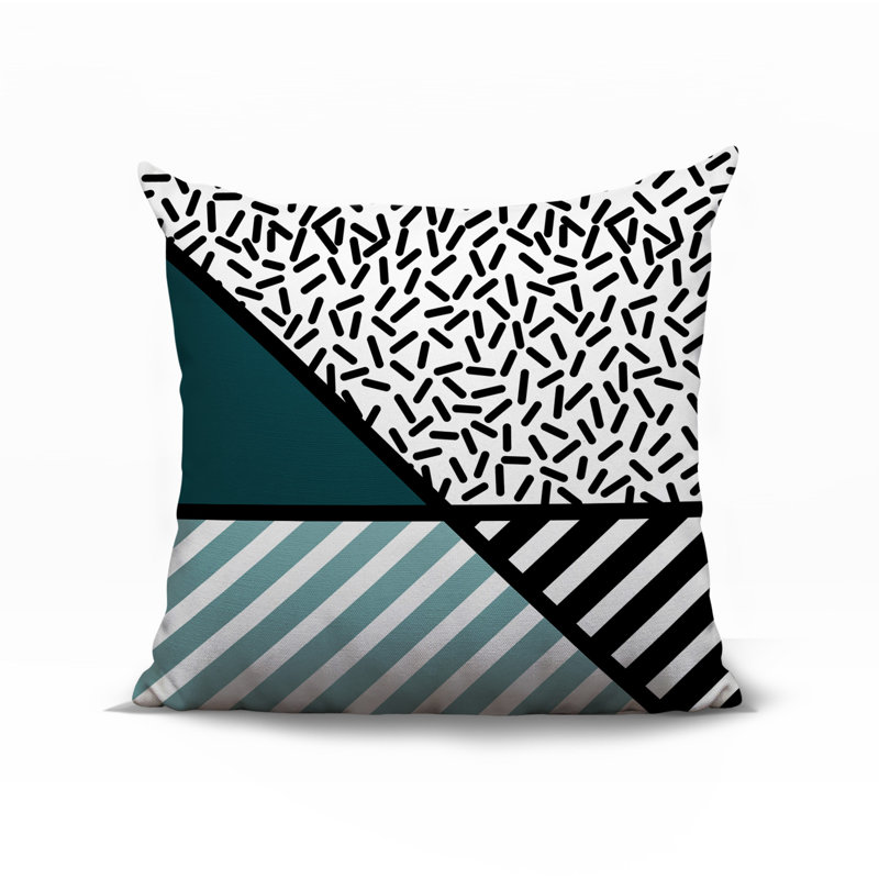 Coussin décoratif intérieur / extérieur Shapira, Carré 18 po, Émeraude