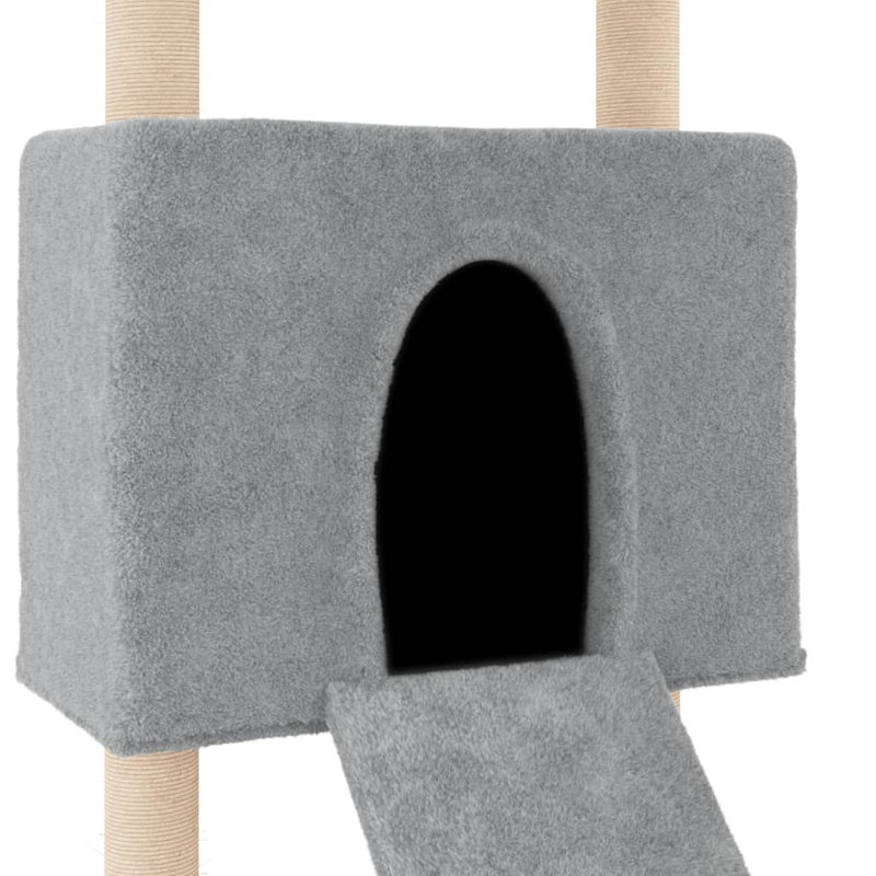 vidaXL Cat Tree Engineered wood Large Cat Tree Rectangular, Light Grey