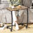C-Shaped End Table With Rolling Wheels,Rustic Sofa Couch Table For Laptop Coffee Snack, Dark Walnut
