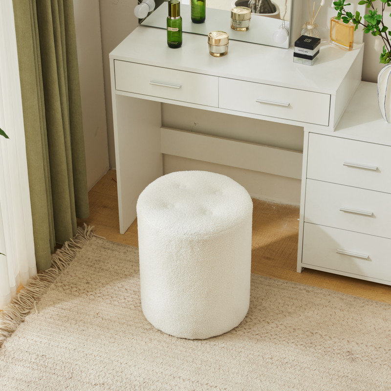 Kanyla Upholstered Ottoman, White