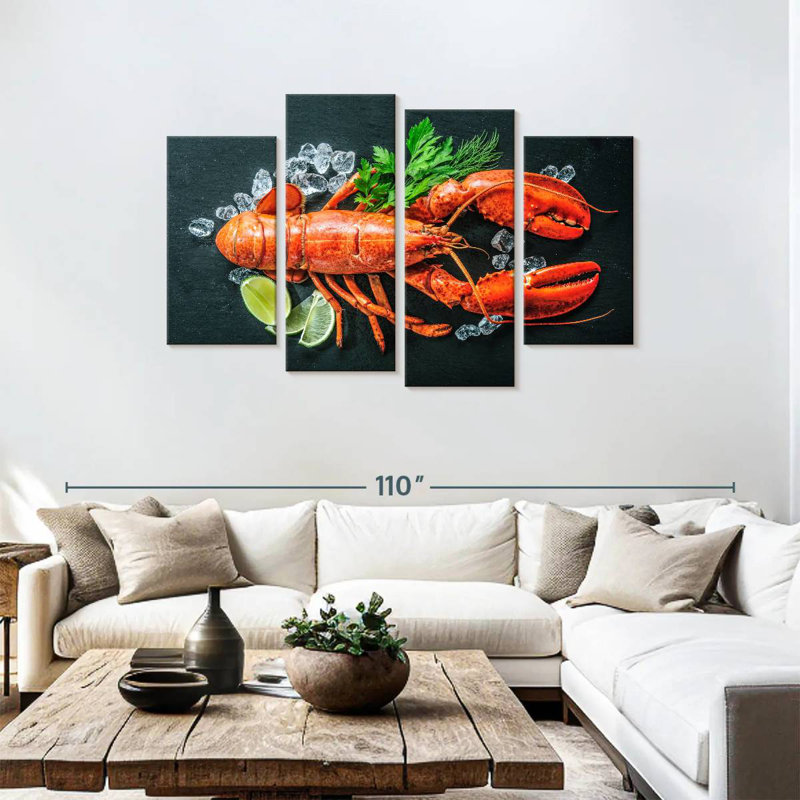 Yarlin Fresh Red Lobster, 48"H x 75"W
