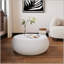 Table basse luxueuse en cuir léger en forme de tambour pour meubles de salon modernes