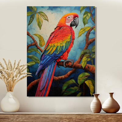 Perroquet rouge et vert dans la jungle africaine II