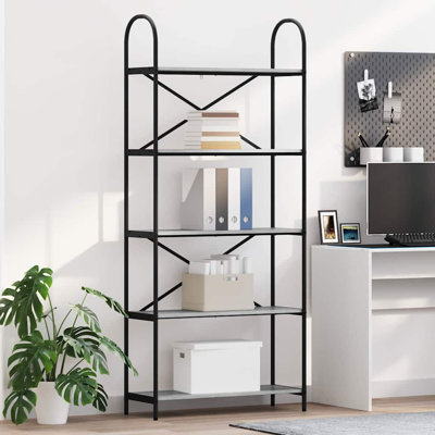 Bookshelf Engineered wood Modern Rectangular Shelving Unit Living Room