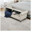 Banc de rangement en velours doux avec boutons en cristal et 1 coussin, parfait pour l'organisation de la chambre à coucher et du salon