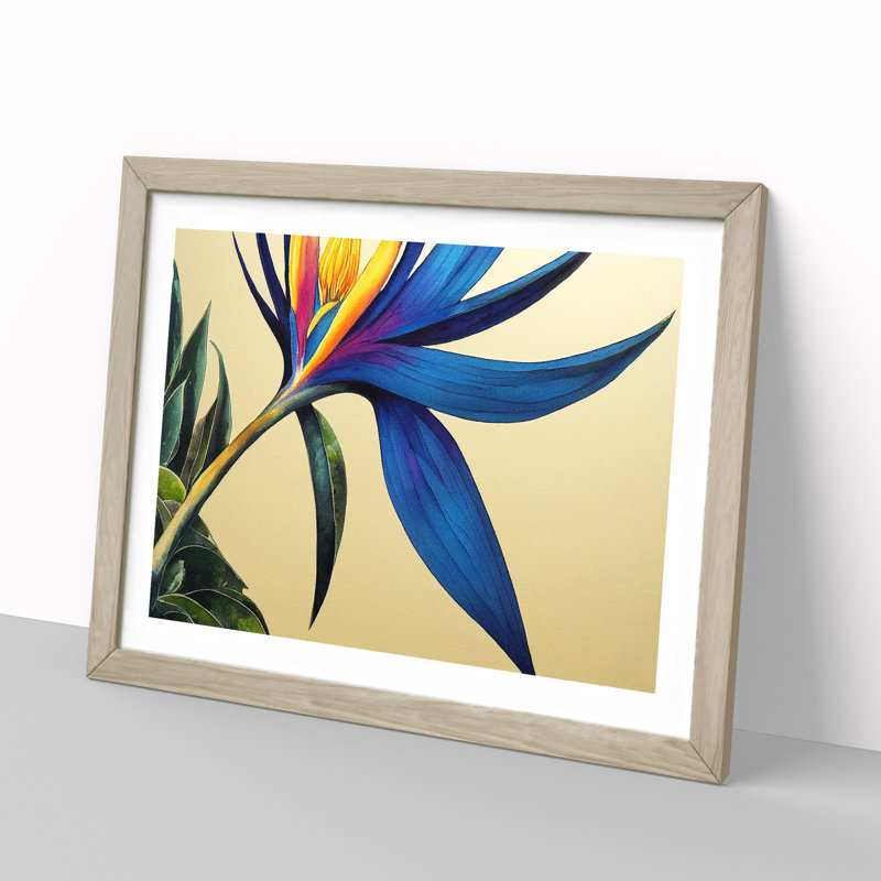 Soulful Bird of Paradise Flower - Framed Print, 25cm H x 34cm W x 2cm D, Oak