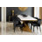 Sharan Modern Rectangular Marble Dining Table Set with Sculptural Base and 8 Woven Chairs – 9-Piece Contemporary Dining Room Set-92081694