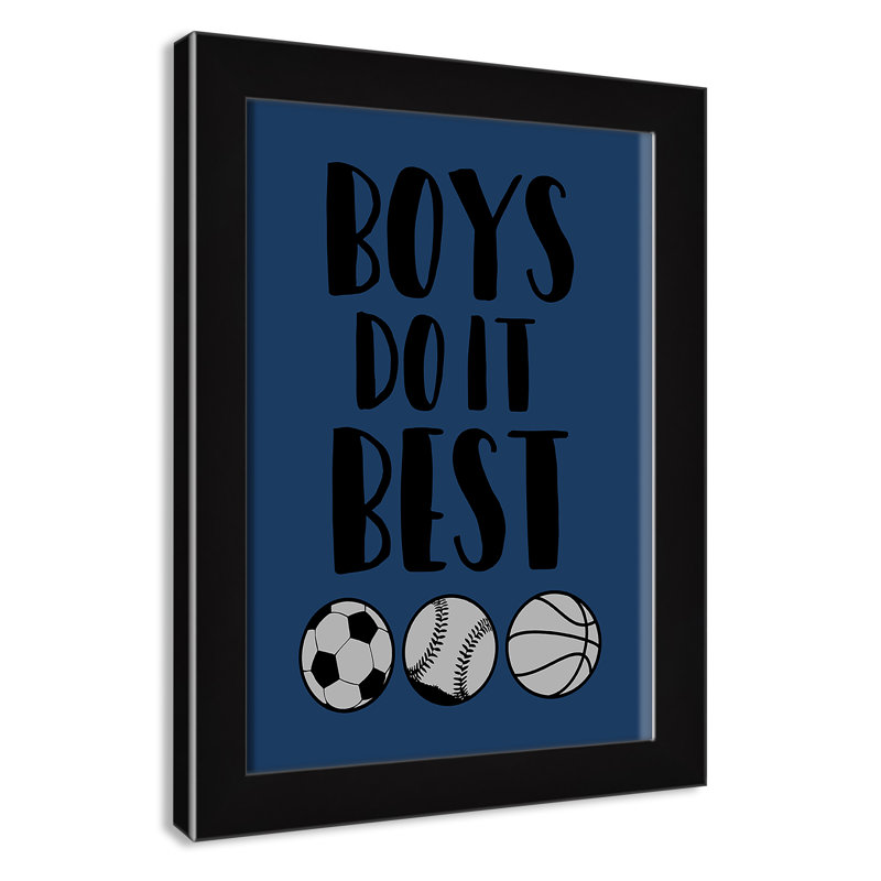 «Boy Do It», art encadré, H 16 po x l 12 po x P 0,6 po, Cadre noir