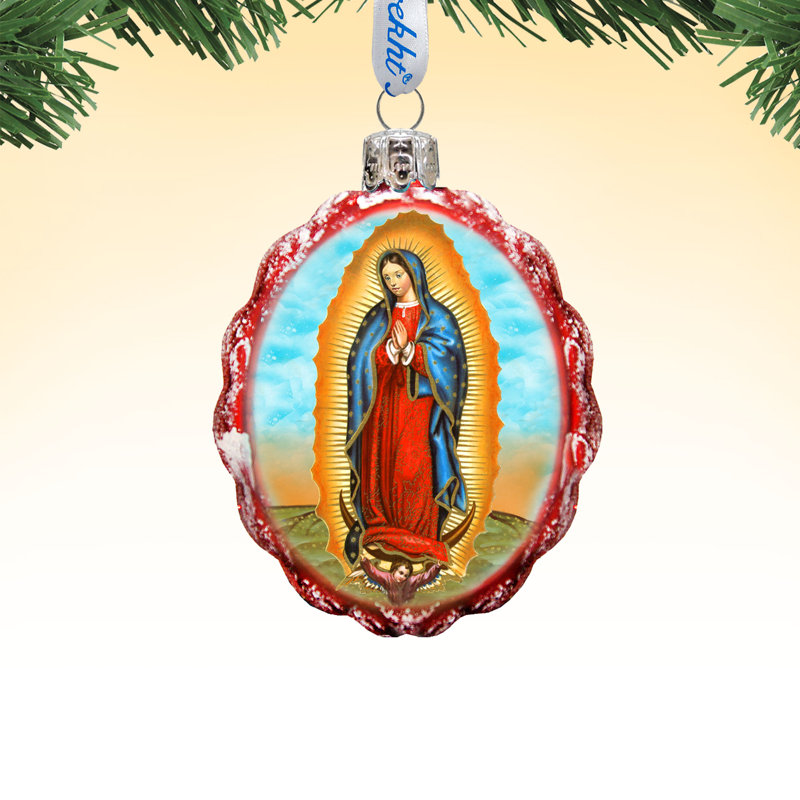 Ornement en verre lady de guadalupe