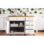 Îlot de cuisine mobile blanc avec abattant. Texture, étagère à épices, serviette 2 portes, 5 tiroirs, tablette réglable pour un décor chic et luxueux bord de mer-836487799