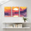 «Landscape & Nature Sunset Mountains Lake Reflections Birds Sky Colors Water», ensemble de 3 impressions sur toile