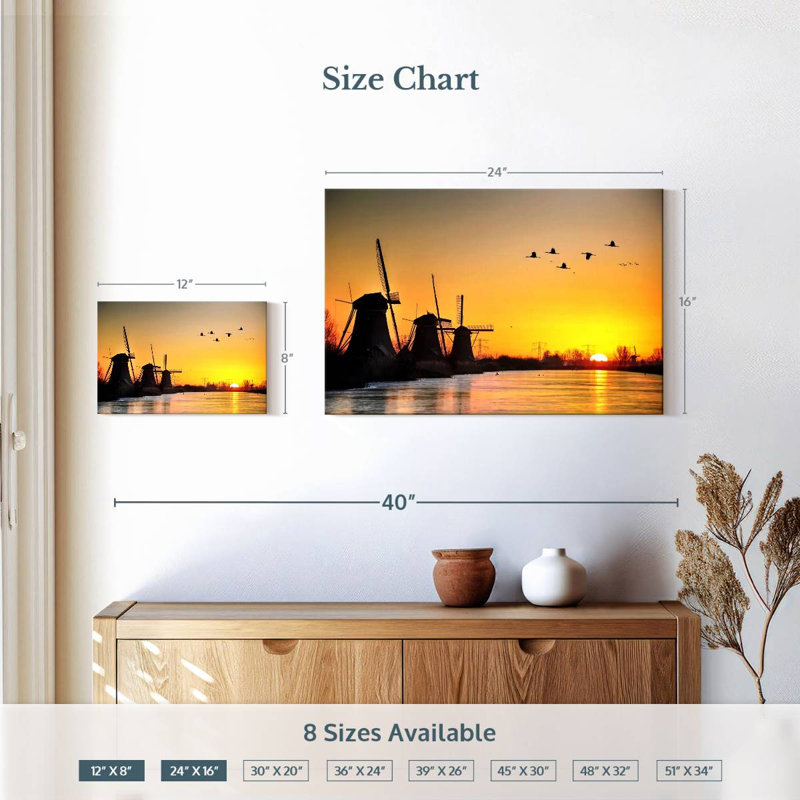 Alvord Sunrise Windmills, H 16 po x l 24 po