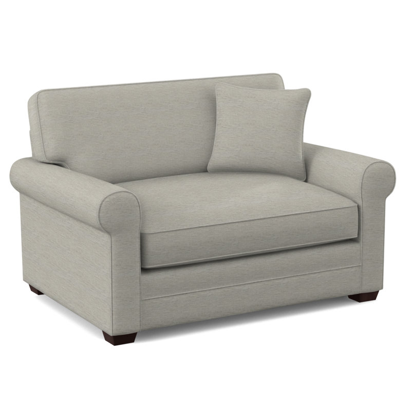 Bedford 57" Twin Sofa Bed, Havana Finish, Basic Beige, 0317-85, 5" Innerspring Mattress