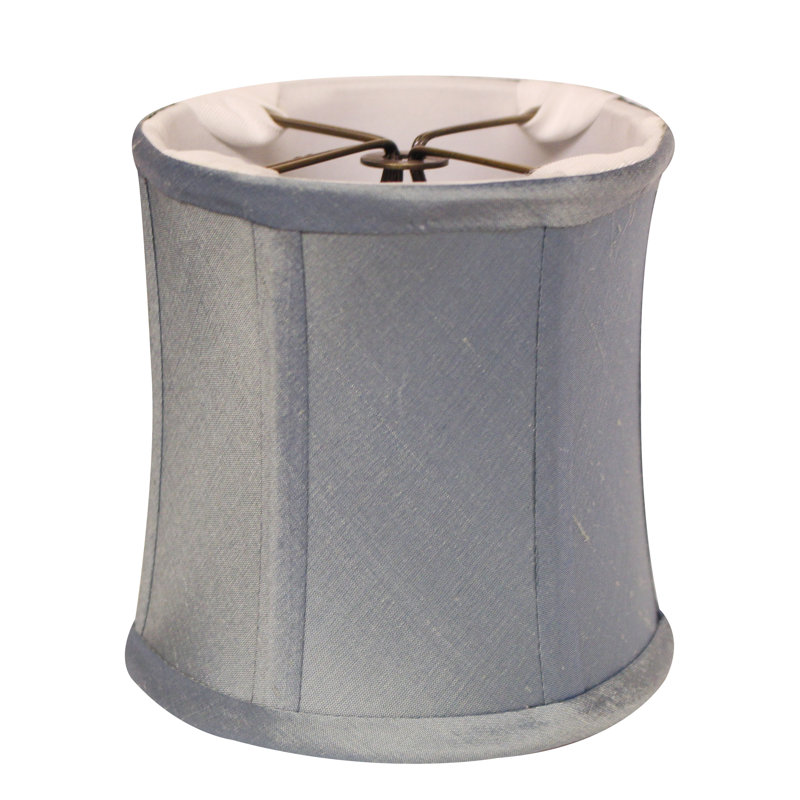 Ensemble d'abat-jour cylindrique en tissu avec pince double flamme 6 pièces Corset, Naturel, H 4,75 po x l 5,5 po x P 5,5 po