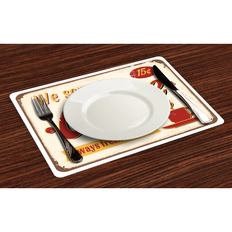Pimentel Retro Vintage Rusty Faded Tin Placemat