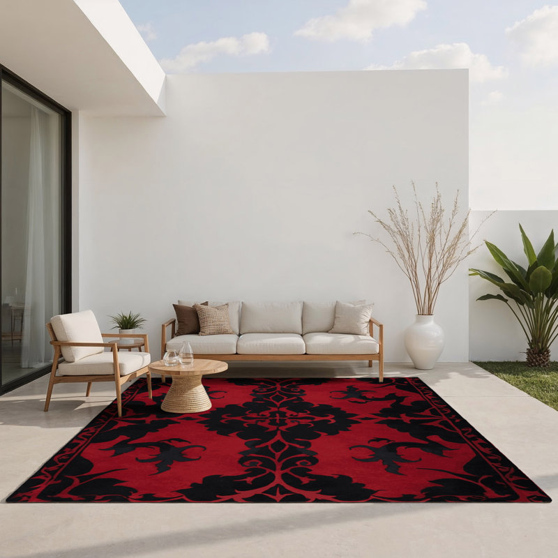 Tapis intérieur et extérieur Ancient Bloom, Rectangulaire 8 pi x 10 pi