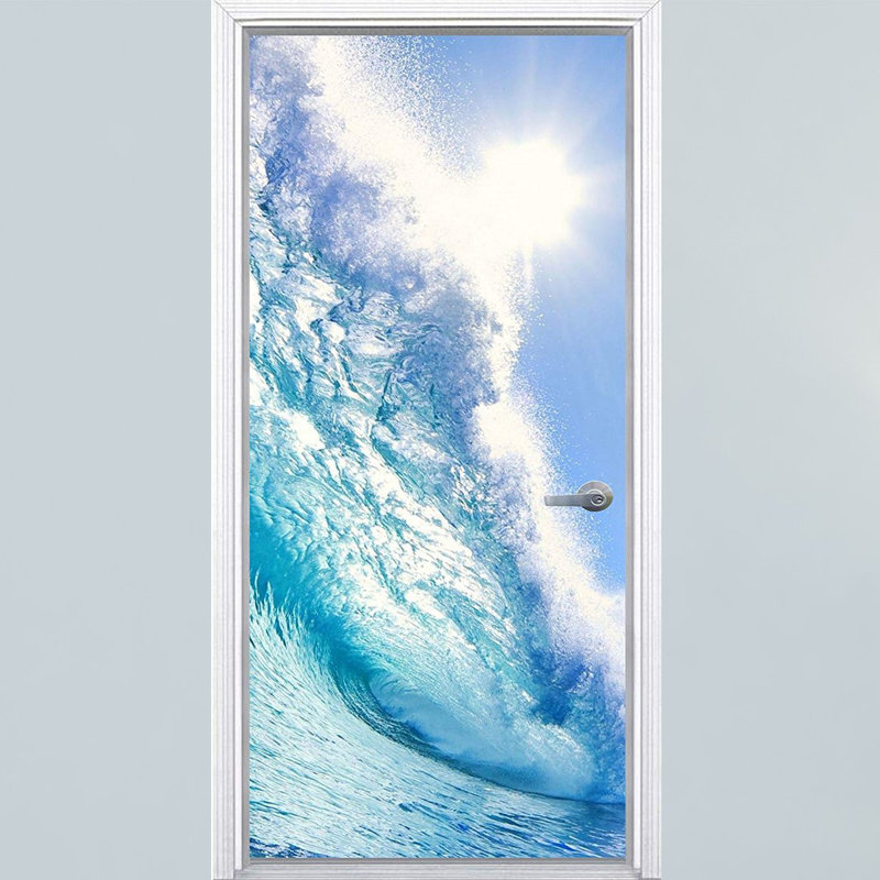 Décalcomanie de porte pour chambre d’eau ocean beach, H 80 po x l 32 po