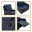 Fauteuil de massage inclinable chauffant, fauteuil inclinable manuel avec massage par vibrations, dossier haut rembourré, accoudoirs rembourrés, fauteuil inclinable en similicuir pour salon-965191295