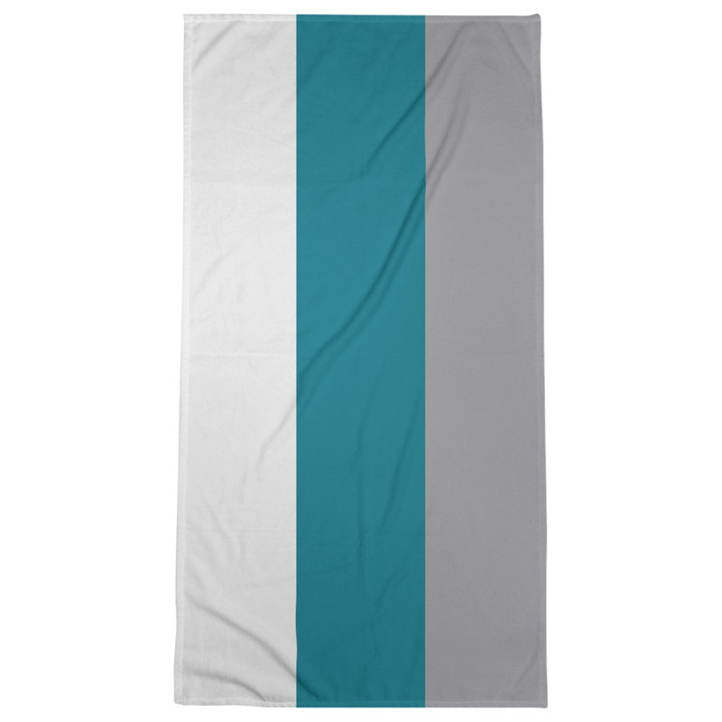 Lightweight Bath Towel, Teal/Gray